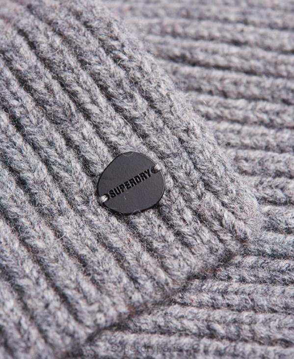 Superdry Hommes écharpe côtelée premium studios D64Z1812 accessoires gris clair