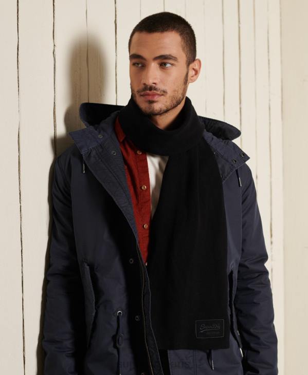 Superdry Hommes écharpe classique à logo vintage D64Z1818 accessoires noir