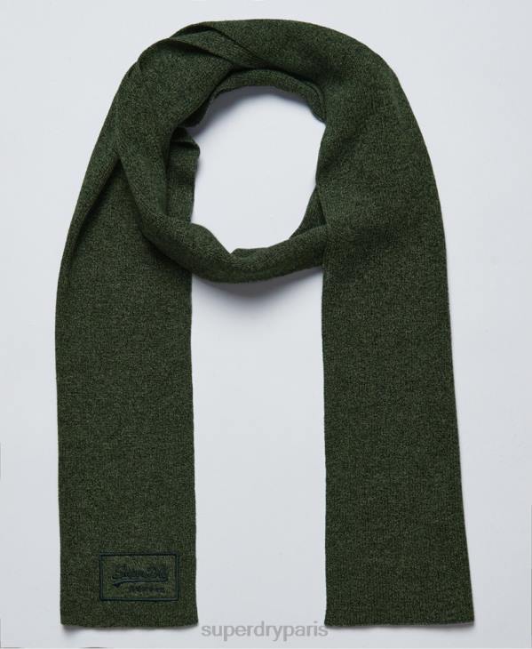 Superdry Hommes écharpe classique à logo vintage D64Z1879 accessoires vert