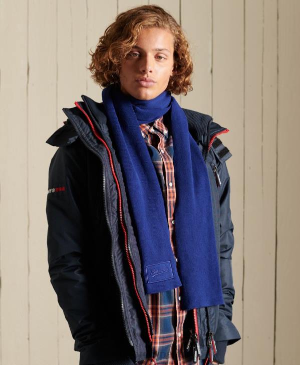 Superdry Hommes écharpe classique à logo vintage D64Z6410 accessoires bleu
