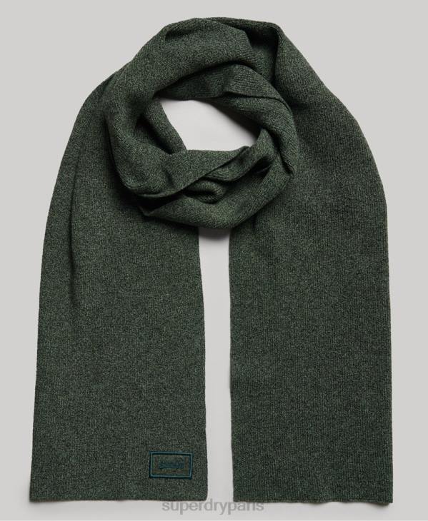 Superdry Hommes écharpe à logo en coton bio D64Z6391 accessoires vert