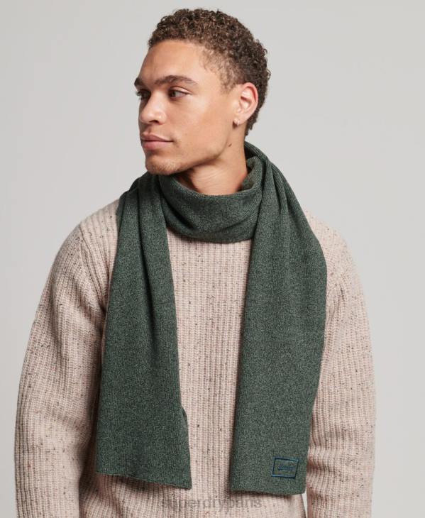 Superdry Hommes écharpe à logo en coton bio D64Z6391 accessoires vert