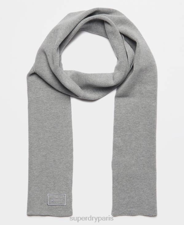 Superdry Hommes écharpe à logo vintage D64Z1821 accessoires gris clair