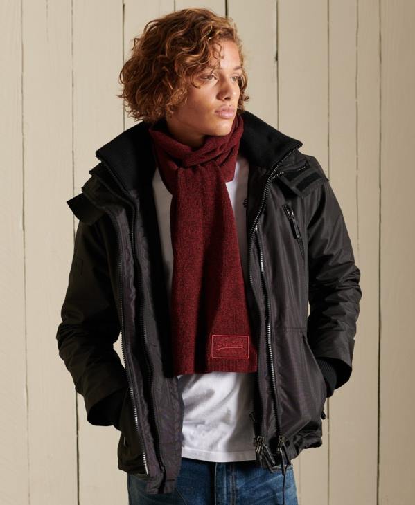 Superdry Hommes écharpe à logo vintage D64Z6414 accessoires rouge