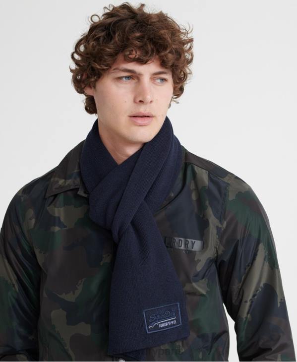 Superdry Hommes écharpe à étiquette orange D64Z1857 accessoires marine