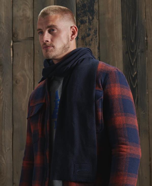 Superdry Hommes écharpe à étiquette orange D64Z6436 accessoires marine