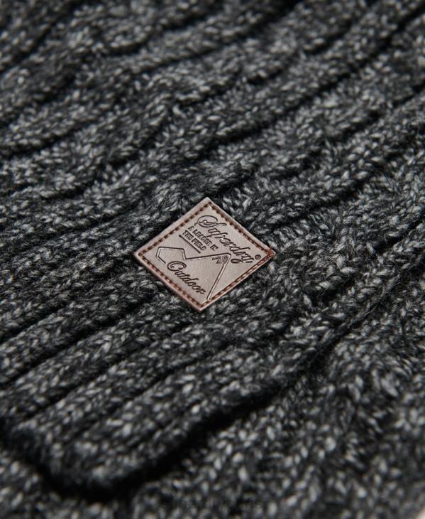 Superdry Hommes écharpe torsadée trawler D64Z1816 accessoires gris foncé