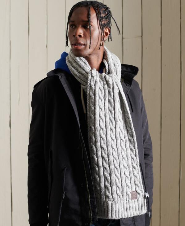 Superdry Hommes écharpe torsadée trawler D64Z1826 accessoires crème