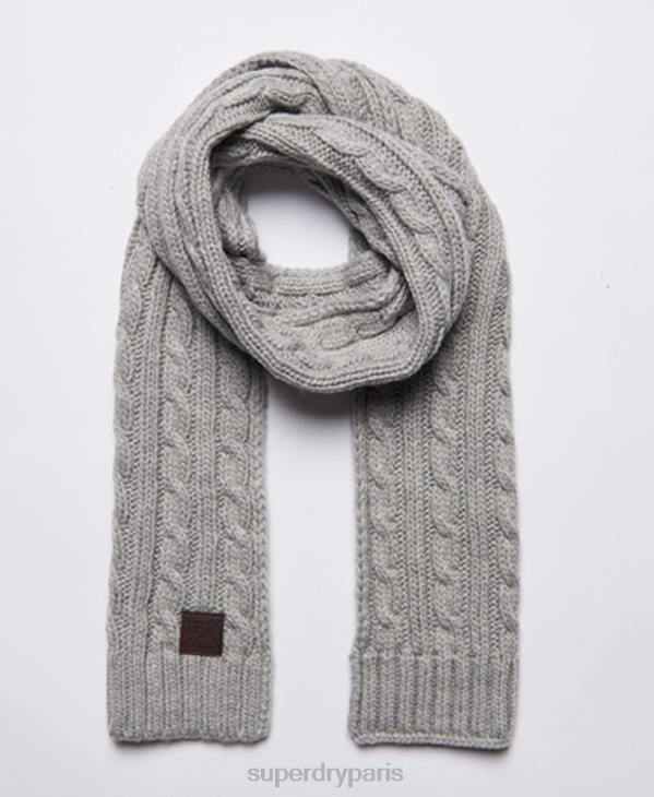 Superdry Hommes écharpe torsadée trawler D64Z1826 accessoires crème