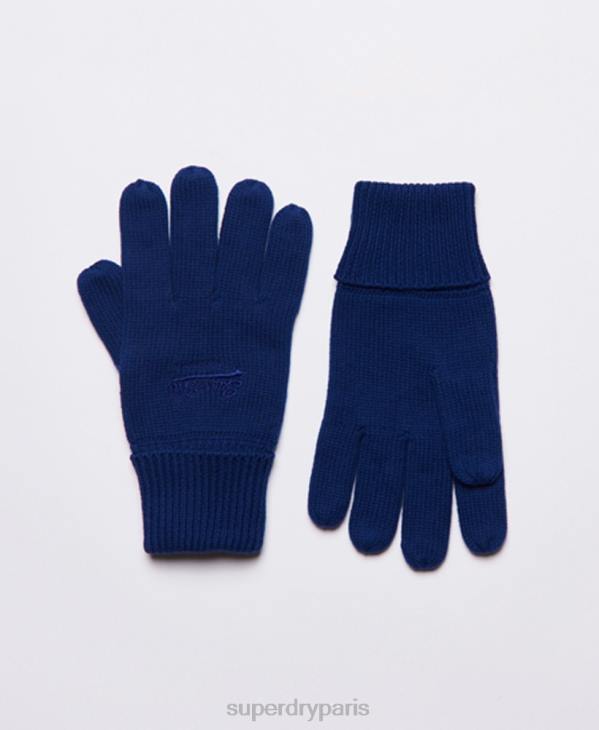Superdry Hommes gants classiques à logo vintage D64Z1800 accessoires bleu