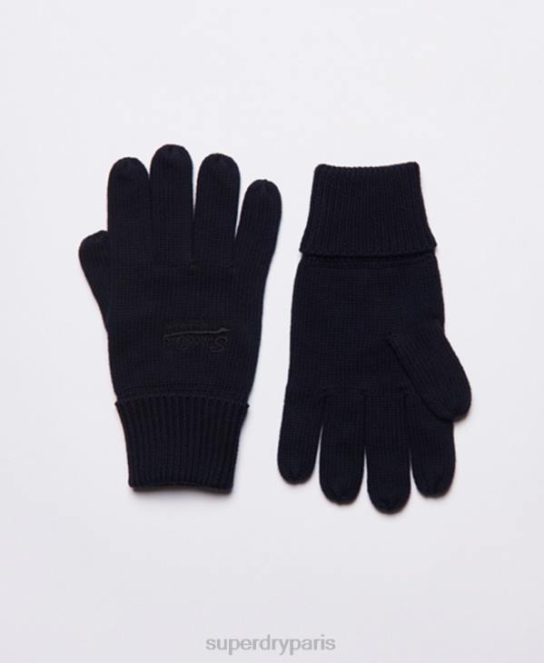 Superdry Hommes gants classiques à logo vintage D64Z1801 accessoires marine