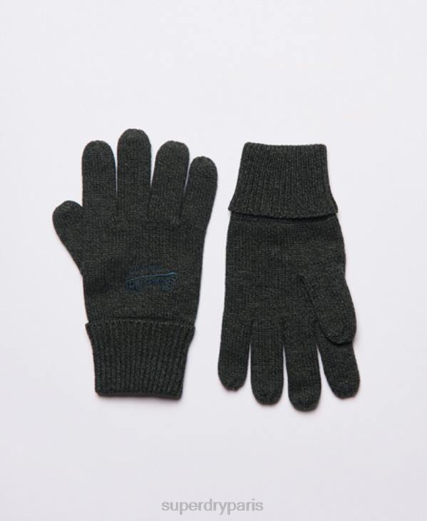 Superdry Hommes gants classiques à logo vintage D64Z1802 accessoires vert