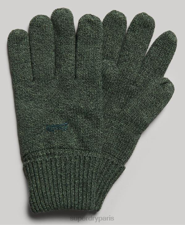 Superdry Hommes gants à logo vintage D64Z1723 accessoires vert