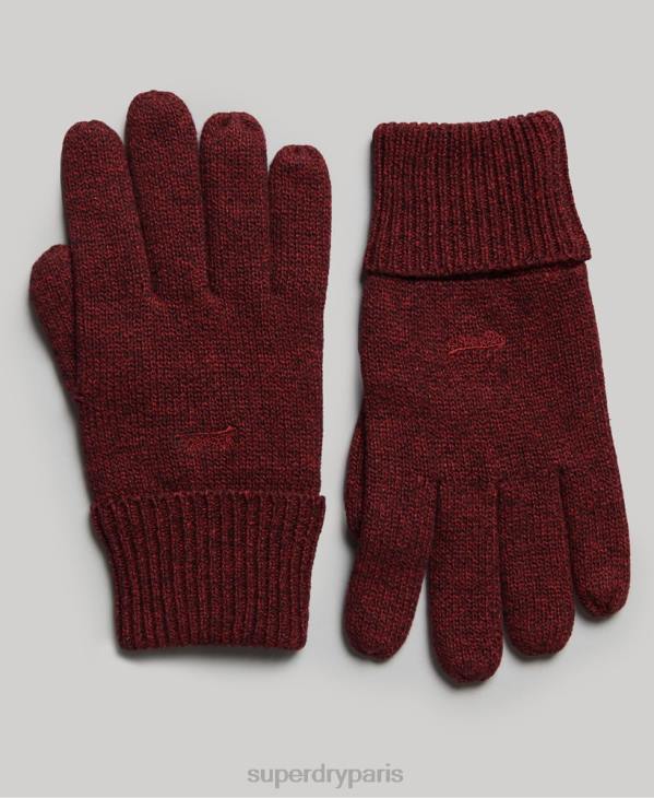Superdry Hommes gants à logo vintage D64Z1724 accessoires rouge