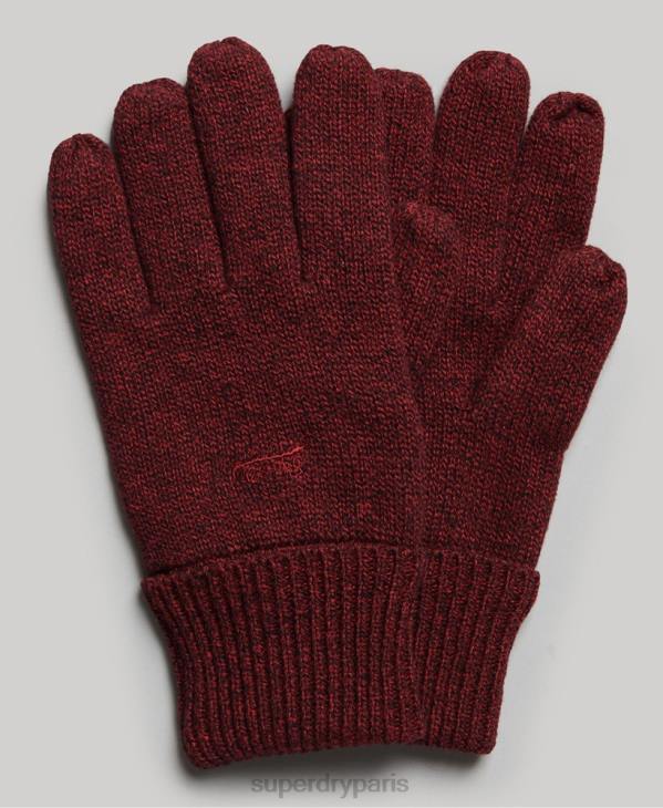 Superdry Hommes gants à logo vintage D64Z1724 accessoires rouge