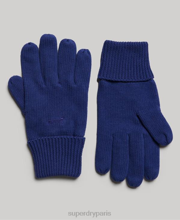 Superdry Hommes gants à logo vintage D64Z1727 accessoires bleu