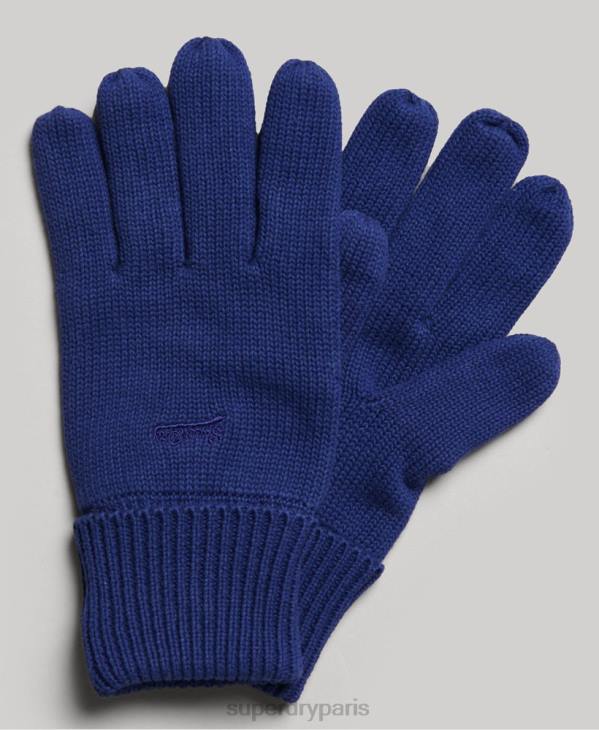 Superdry Hommes gants à logo vintage D64Z1727 accessoires bleu
