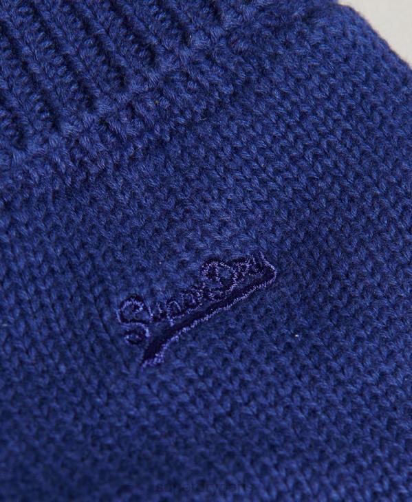 Superdry Hommes gants à logo vintage D64Z1727 accessoires bleu