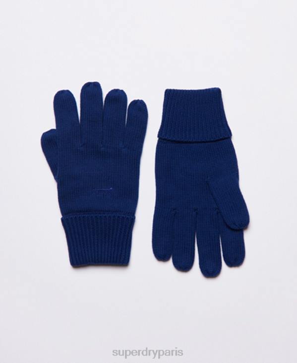 Superdry Hommes gants à logo vintage D64Z1876 accessoires bleu