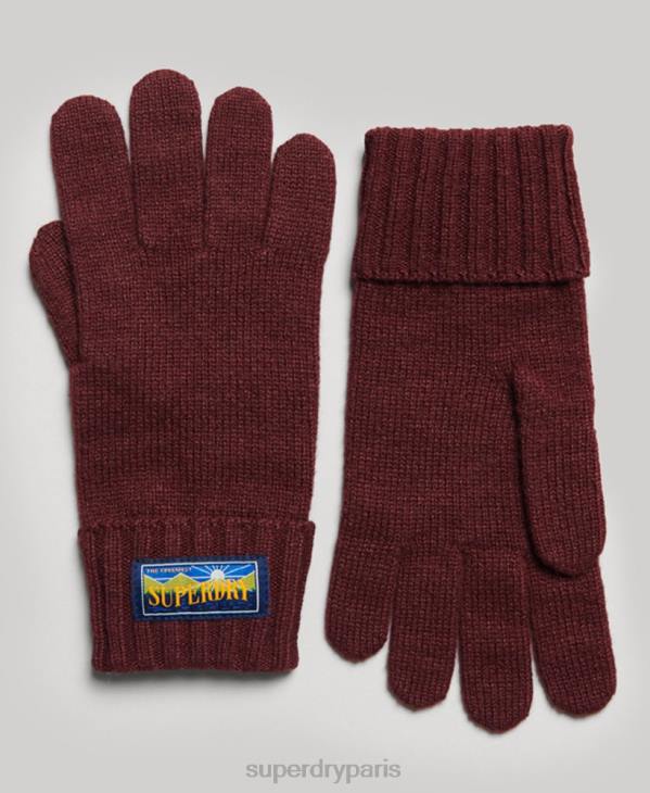 Superdry Hommes gants radar en mélange de laine D64Z1710 accessoires rouge
