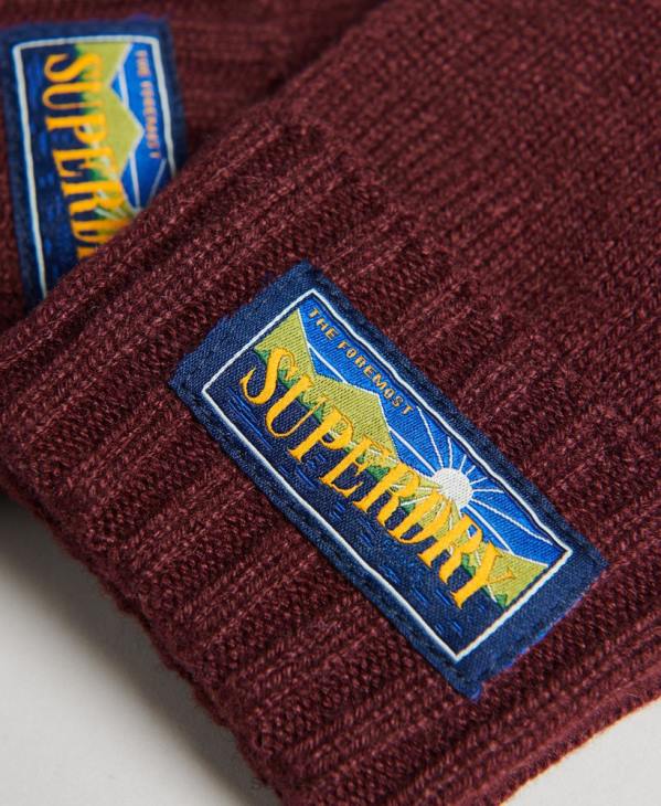 Superdry Hommes gants radar en mélange de laine D64Z1710 accessoires rouge
