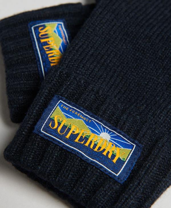 Superdry Hommes gants radar en mélange de laine D64Z1713 accessoires marine