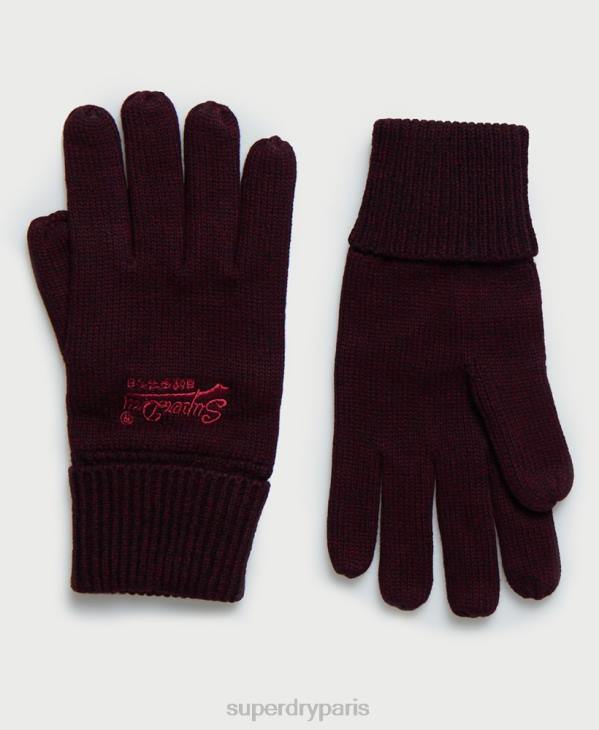Superdry Hommes gants étiquette orange D64Z1842 accessoires rouge