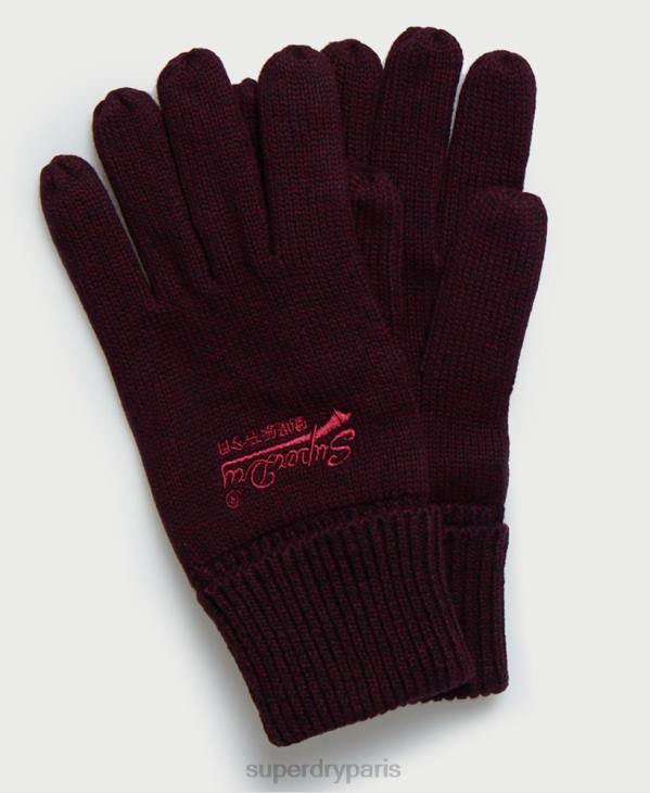 Superdry Hommes gants étiquette orange D64Z1842 accessoires rouge