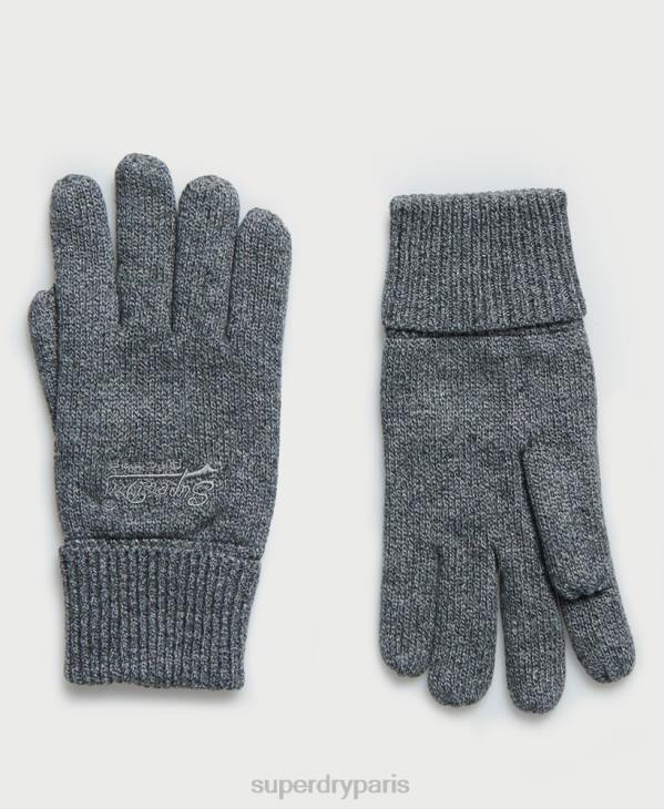 Superdry Hommes gants étiquette orange D64Z1843 accessoires gris