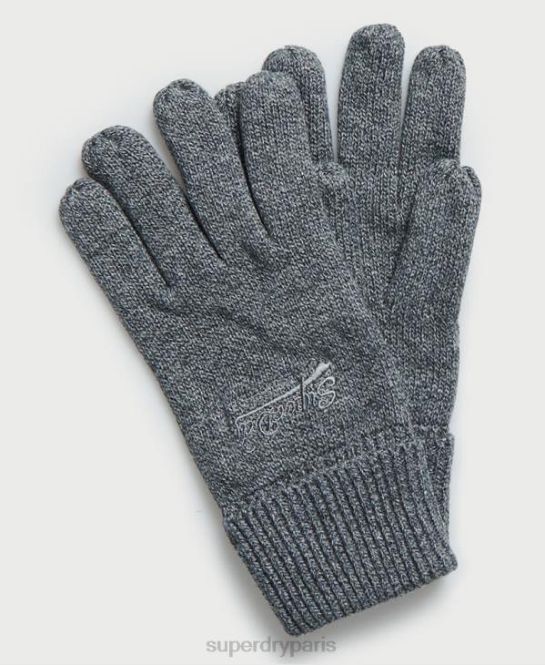 Superdry Hommes gants étiquette orange D64Z1843 accessoires gris
