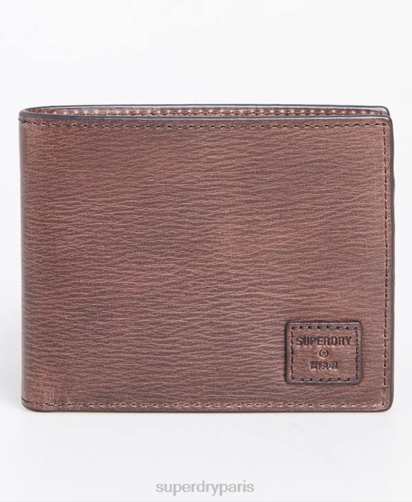 Superdry Hommes portefeuille à deux volets en boîte benson D64Z6429 accessoires brun