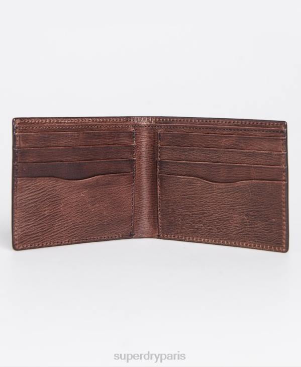 Superdry Hommes portefeuille à deux volets en boîte benson D64Z6429 accessoires brun