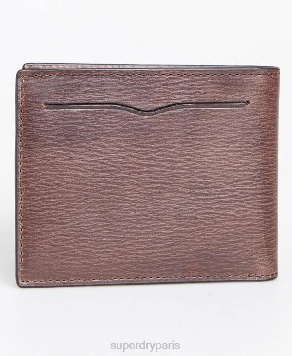 Superdry Hommes portefeuille à deux volets en boîte benson D64Z6429 accessoires brun