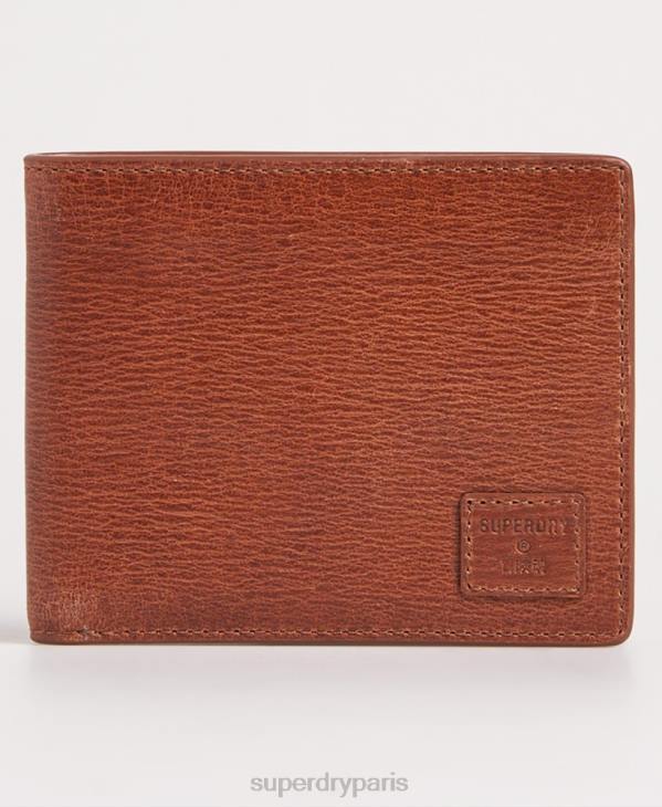 Superdry Hommes portefeuille à deux volets en boîte benson D64Z6430 accessoires brun