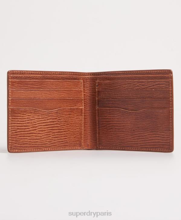 Superdry Hommes portefeuille à deux volets en boîte benson D64Z6430 accessoires brun