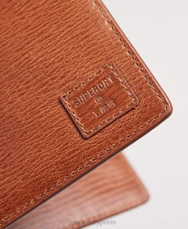 Superdry Hommes portefeuille à deux volets en boîte benson D64Z6430 accessoires brun