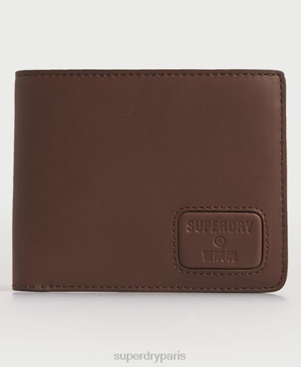 Superdry Hommes portefeuille en cuir à deux volets nyc D64Z1851 accessoires brun