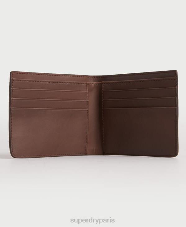 Superdry Hommes portefeuille en cuir à deux volets nyc D64Z1851 accessoires brun