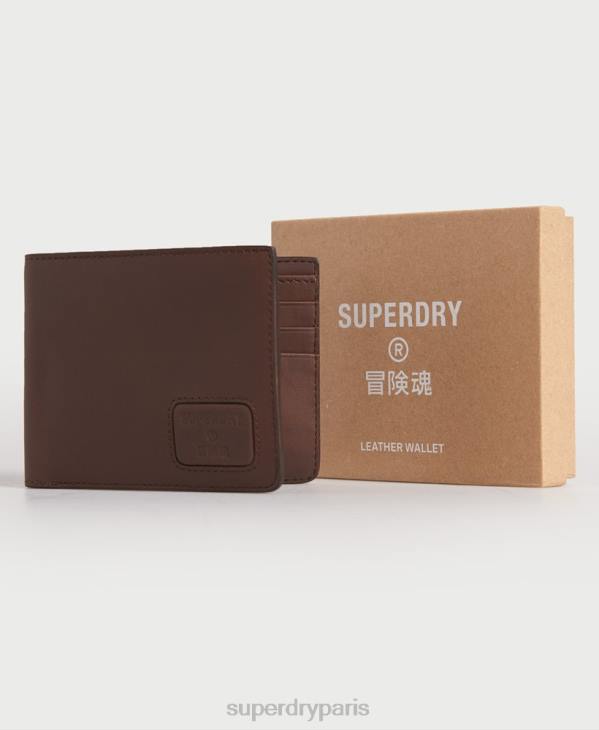Superdry Hommes portefeuille en cuir à deux volets nyc D64Z1851 accessoires brun