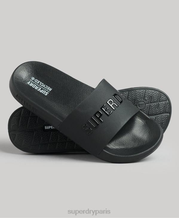 Superdry Hommes claquettes de piscine à logo code D64Z1883 chaussures noir