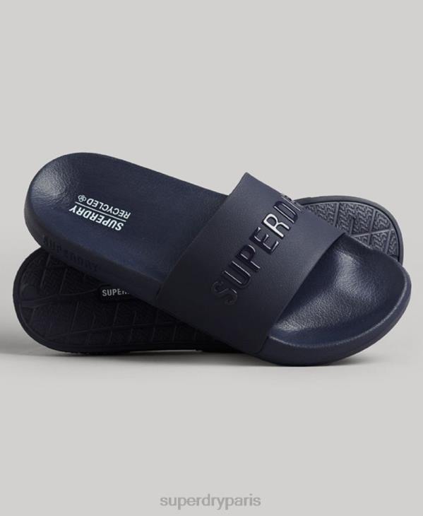 Superdry Hommes claquettes de piscine à logo code D64Z1886 chaussures marine