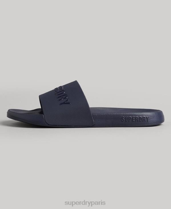 Superdry Hommes claquettes de piscine à logo code D64Z1886 chaussures marine