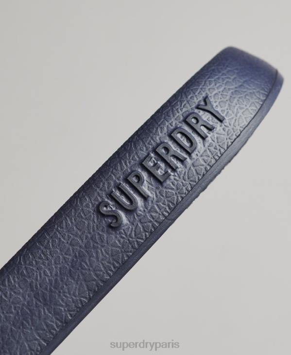 Superdry Hommes claquettes de piscine à logo code D64Z1886 chaussures marine