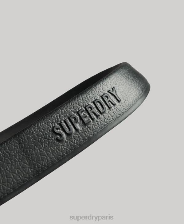 Superdry Hommes claquettes de piscine à logo code D64Z1888 chaussures noir