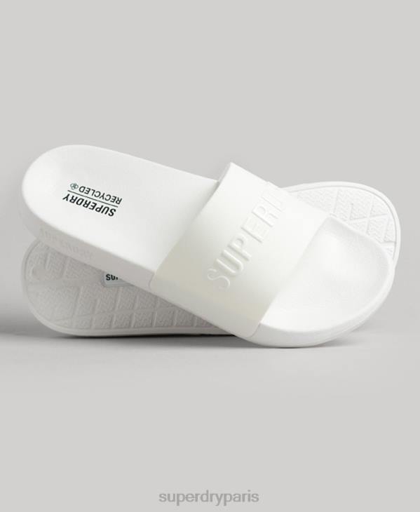 Superdry Hommes claquettes de piscine à logo code D64Z47 chaussures blanc