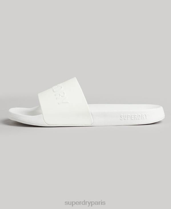 Superdry Hommes claquettes de piscine à logo code D64Z47 chaussures blanc