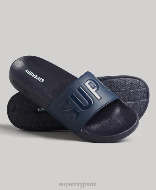 Superdry Hommes curseurs de piscine de base D64Z1885 chaussures marine