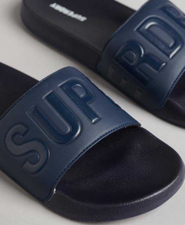 Superdry Hommes curseurs de piscine de base D64Z1885 chaussures marine
