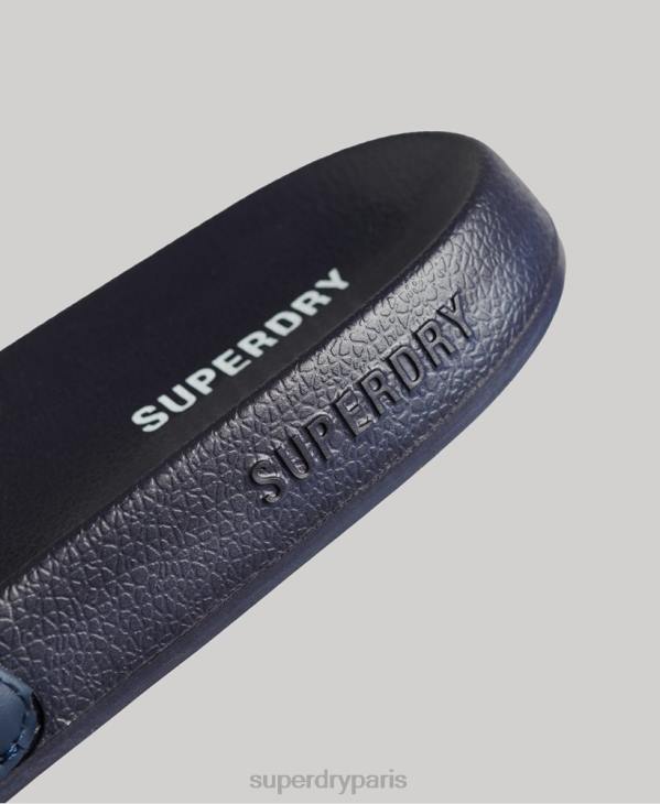 Superdry Hommes curseurs de piscine de base D64Z1885 chaussures marine