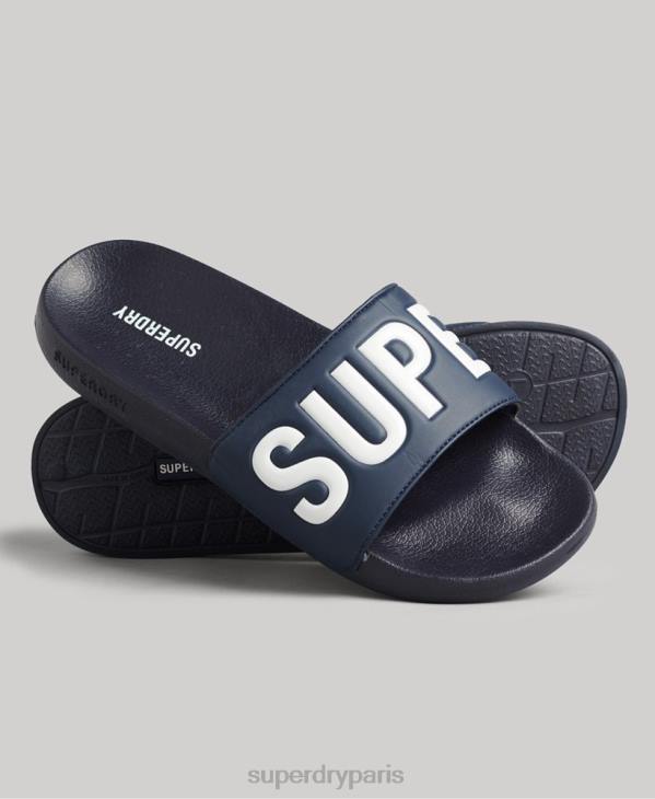Superdry Hommes curseurs de piscine de base D64Z1905 chaussures marine